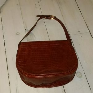 Vintage Brazilian Croc Embossed Shoulder Bag